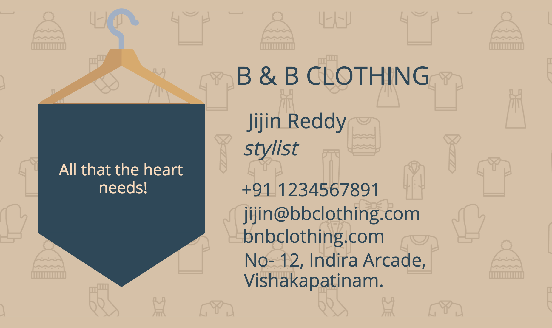 Retail Clothing Card 2 Visiting Cards Design | Customize Online | Inkmonk